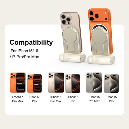 Gewokliy Magnetic Phone Camera Grip with M.2 NVMe SSD Enclosure, Pro Photography Handle with Extended Energy Support, Type-C & Tripod Mount, Compatible with iPhone 15/16/17 Pro & Pro Max