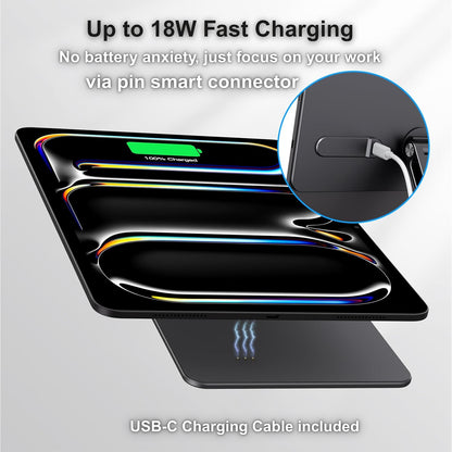 iPad Pro 11" M4/M5 Magnetic Charging Dock, 360° Rotating Aluminum Stand