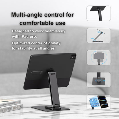 iPad Pro 11" M4/M5 Magnetic Charging Dock, 360° Rotating Aluminum Stand