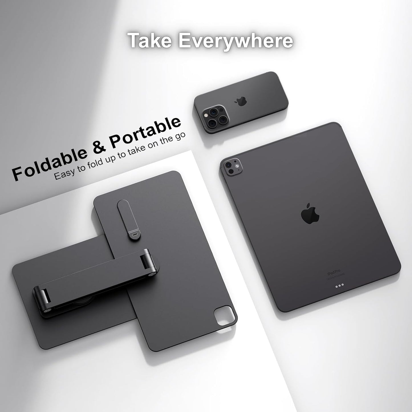 iPad Pro 11" M4/M5 Magnetic Charging Dock, 360° Rotating Aluminum Stand