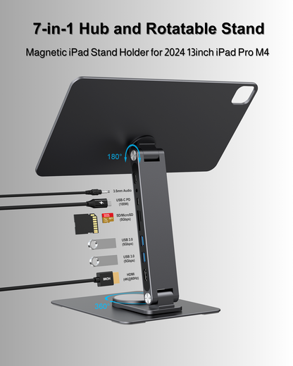 Magnetic Stand Hub for iPad Pro 13 inch (M4)