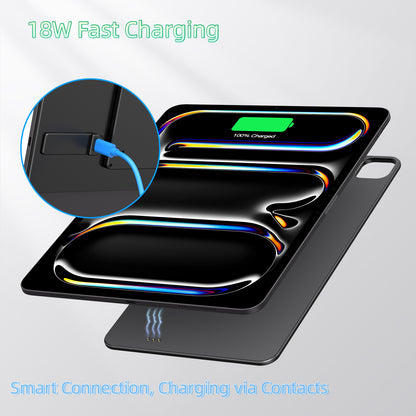 Magnetic Wireless Charging Panel， Aluminum Alloy Adjustable VESA for iPad Pro 13" M4/M5 (2024/2025) ，75/100mm & 17mm Ball Head Compatible (Arm Not Included)
